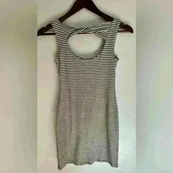 dELiA*s women’s mini dress striped black and white stretchy fit size Small - Picture 5 of 11